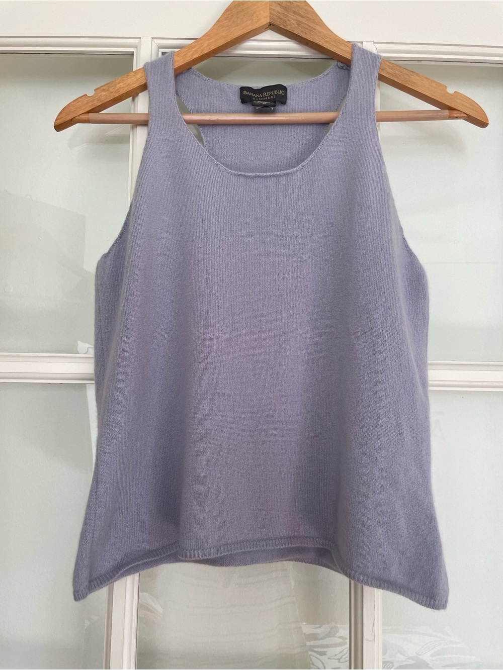 Banana Republic 100% cashmere vintage knit tank top periwinkle blue purple M